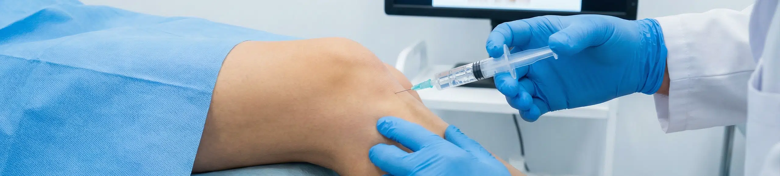 Infiltration du genou par acide hyaluronique réalisée dans des conditions d’asepsie médicale
